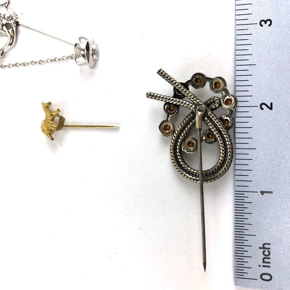 Straight Pin Jewelry Lot Including Avon Cameo Kangaroo Tea Pot - Picture 3 of 4